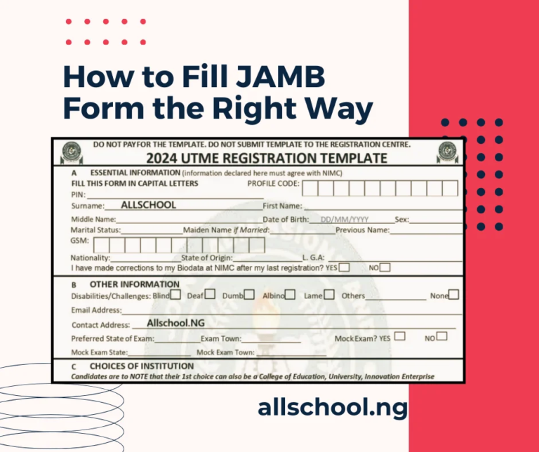 JAMB UTME Registration Template 2024